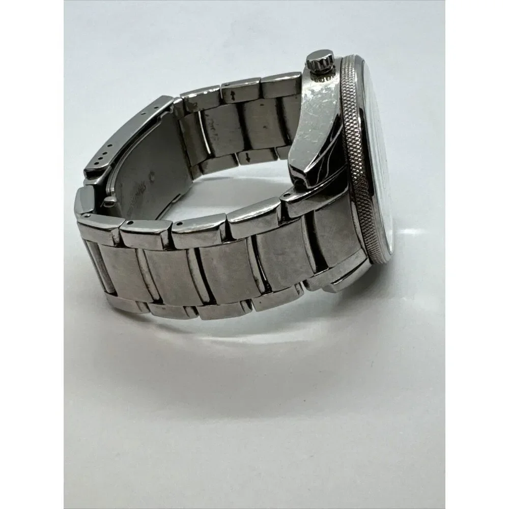 Fossil Justine BQ3102 Men Silver Stainless Steel Analog Dial Wrist Watch JNA338